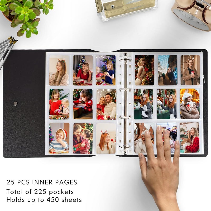 Ablus A4 Kpop Photocard Binder, 4 Ring Binder Photo Album for Fujifilm Instax Mini Camera Polaroid Printer Photo Film, 2x3 inch Kpop Photocard Holder Book with 25 Pages 9 Pocket (White) - Image 5